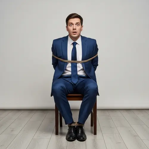 Man in Suit Seated on Chair | Surprise Expression