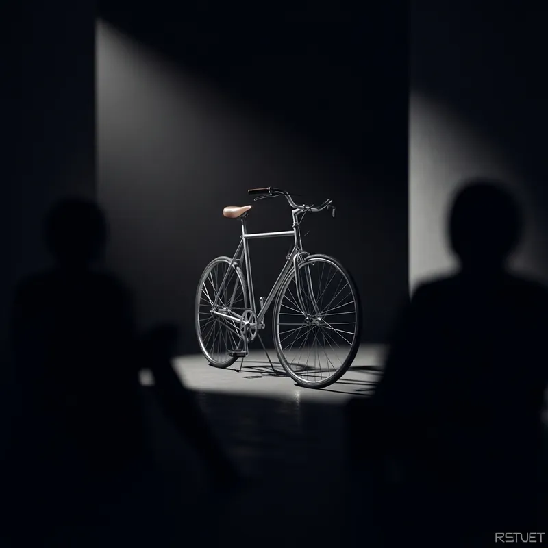 Mystical Bicycle in a Dark Setting