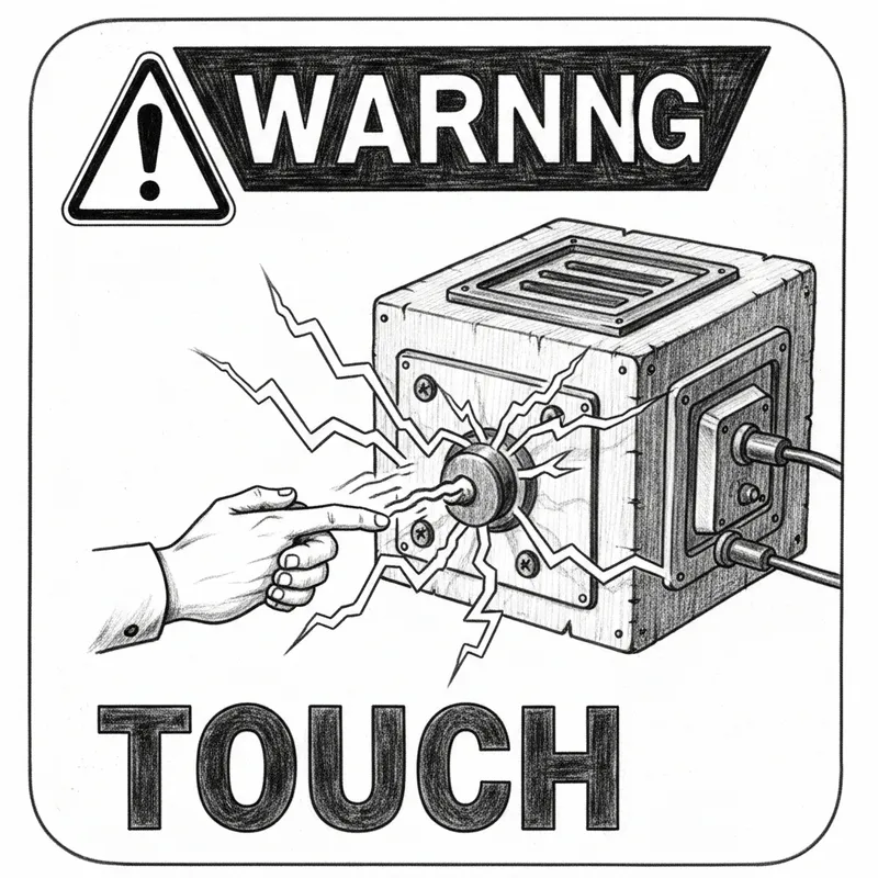 Warning Sign: Don't Touch Transformer - Pencil Sketch Warning Sign: Don't Touch Transformer - Pencil Sketch