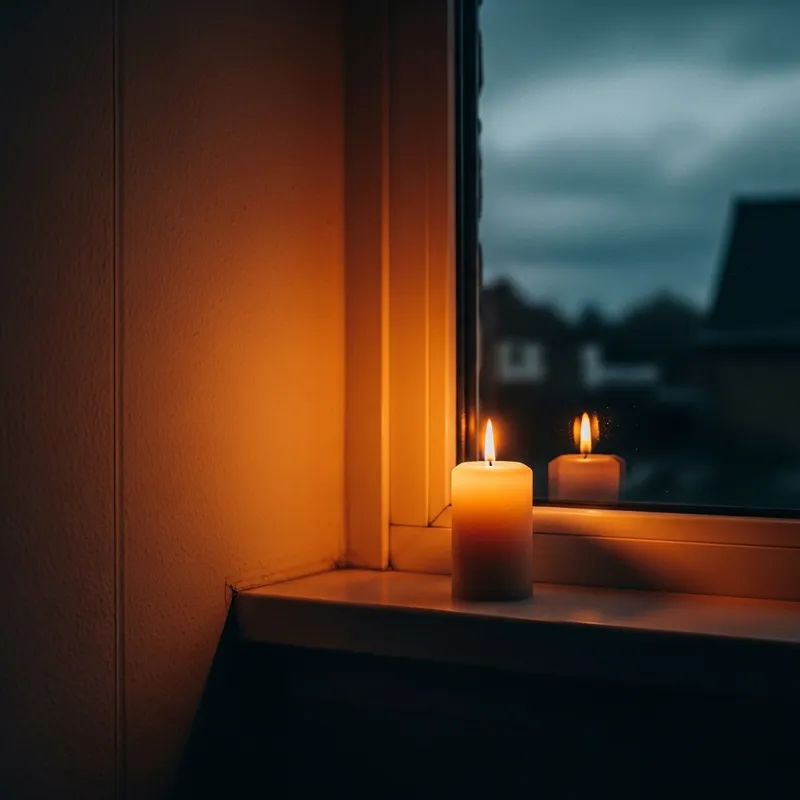 Candle of Remembrance: Symbol of Tranquility at Dusk