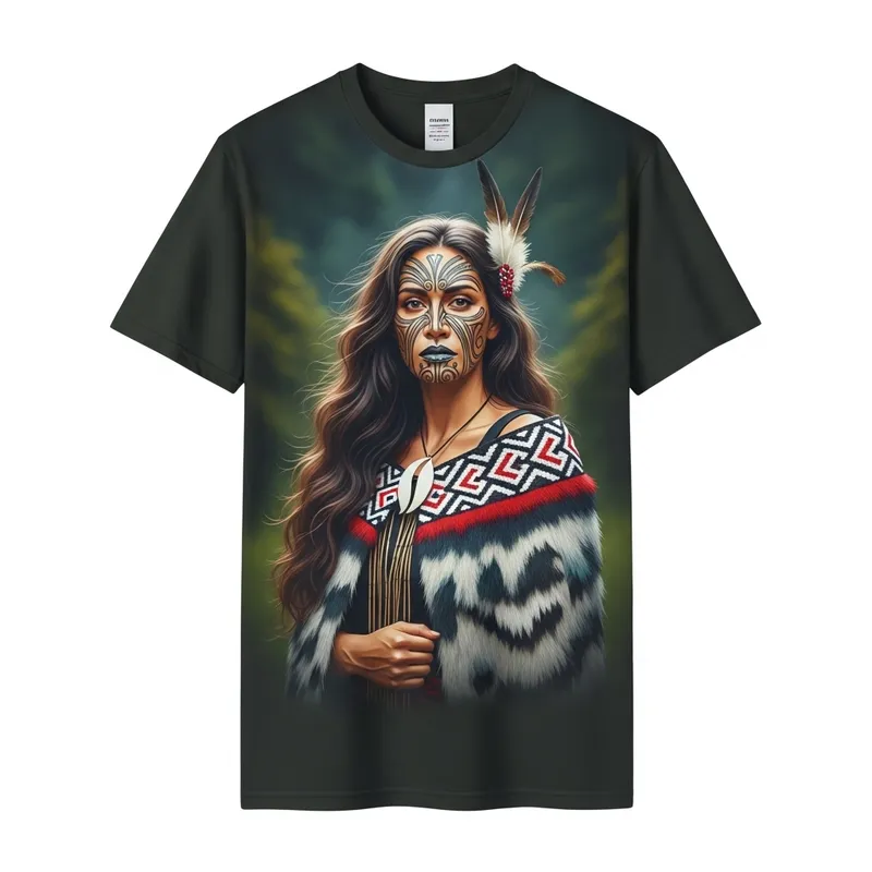 Maori Woman in Traditional Attire - Cultural Heritage Portrait Maori Woman in Traditional Attire - Cultural Heritage Portrait