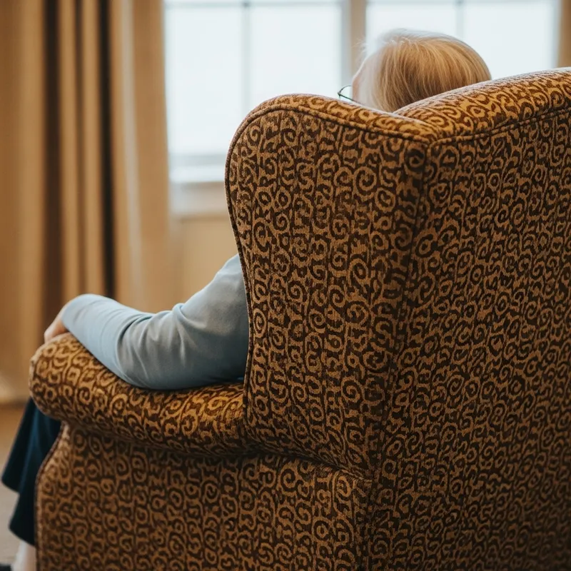 Comfort of an Elderly Person in a Large Chair