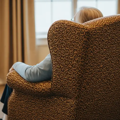 Comfort of an Elderly Person in a Large Chair