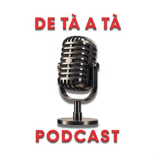 Dark 3D Logo with Antique Microphone | DE TÚ A TÚ Podcast