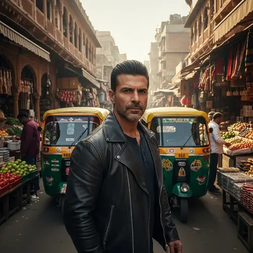 Stylish Indian Man in Urban Landscape - Fashion Icon
