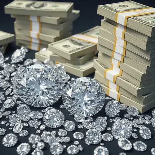 Luxurious Display of Diamonds and Currency Notes | Opulent Imagery