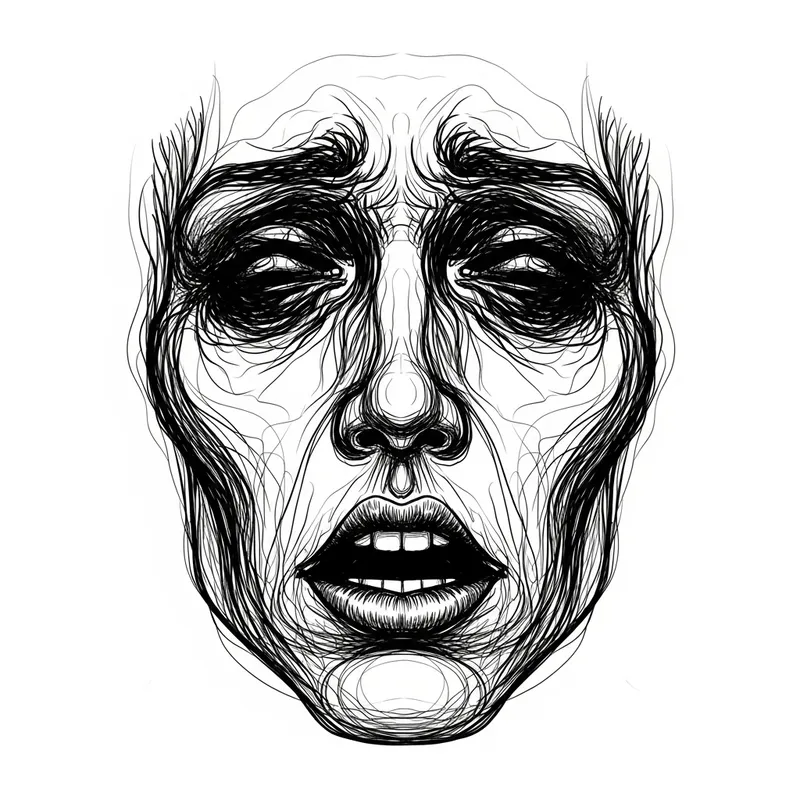 Creepy Face Illustration by Stephen Gammell