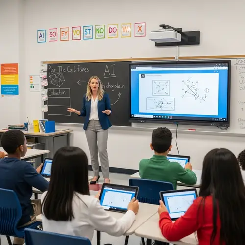 Modern Classroom with AI: Engaging Lesson for Diverse Students
