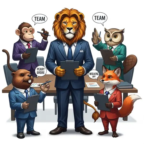Colorful Professional Animals in Business Suits | Comic Style Artwork