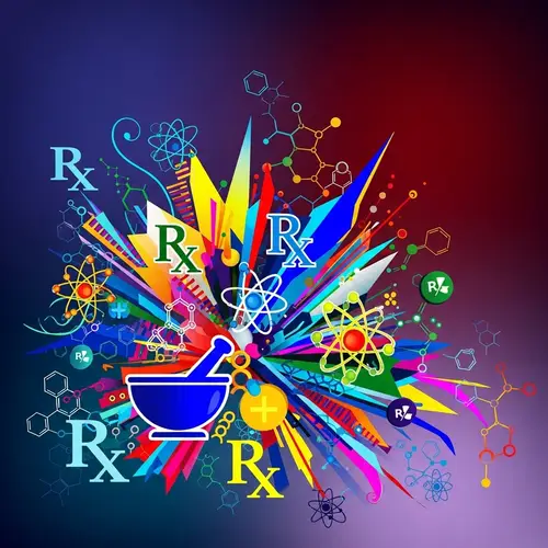Abstract Hormonal Medications Art