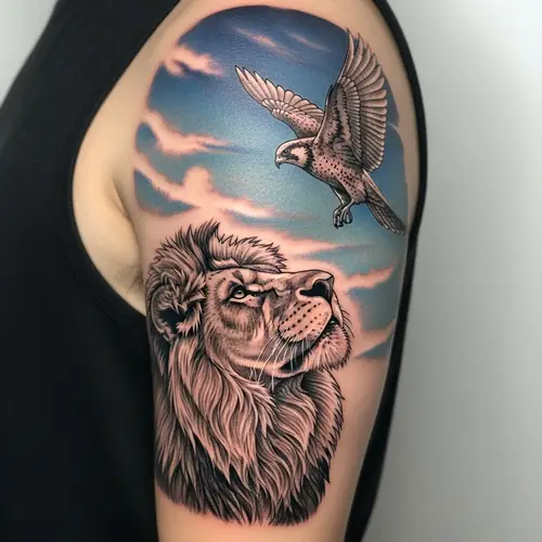 Bird Tattoo Drawing Lion's Attention