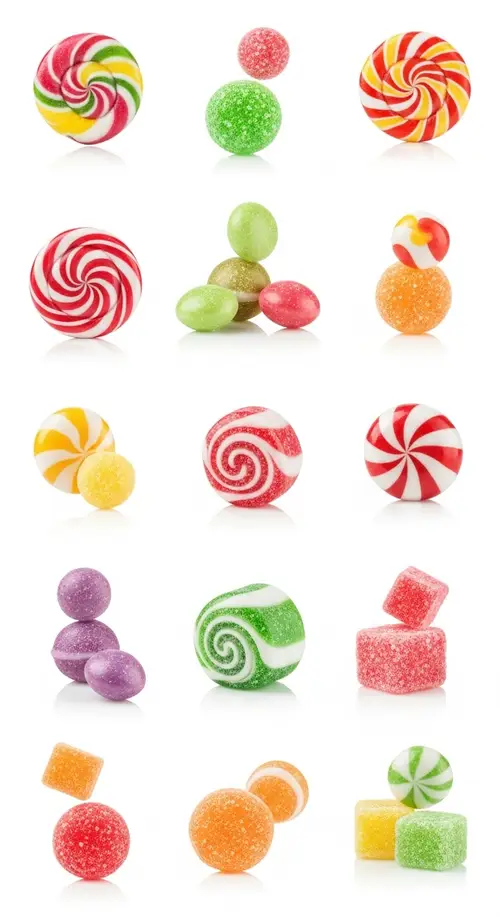 Colorful Candies Display | Vibrant & Dynamic Freeze Frame