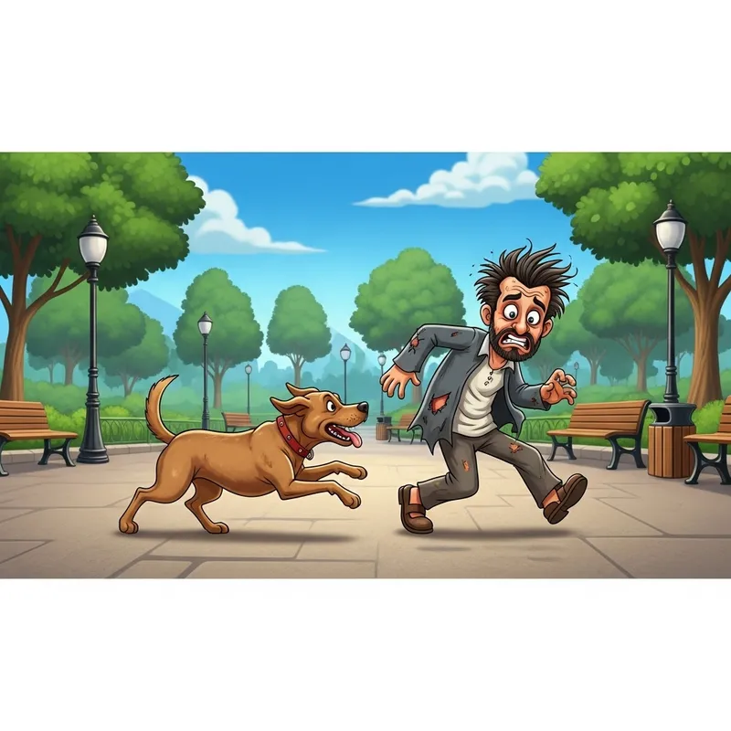 Dog Chasing Man: Chaos in the Park Dog Chasing Man: Chaos in the Park