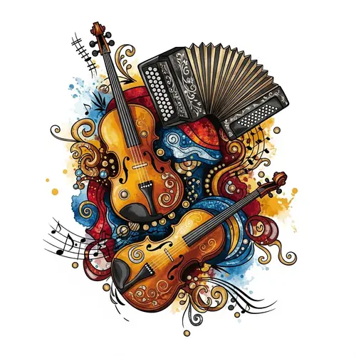 Gypsy Elegance & Musical Vibe: Abstract Nomadic Harmony