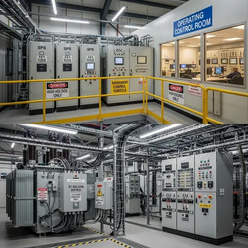 Industrial Space with Transformers, DC Isolator, HV Enclosure