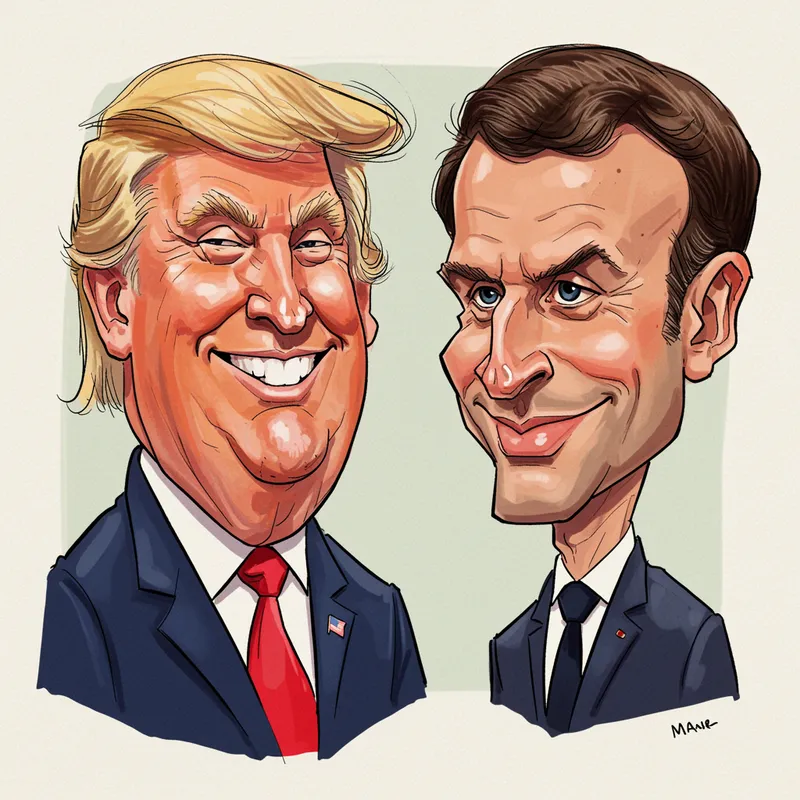 Trump and Macron Caricature: A Humorous Take
