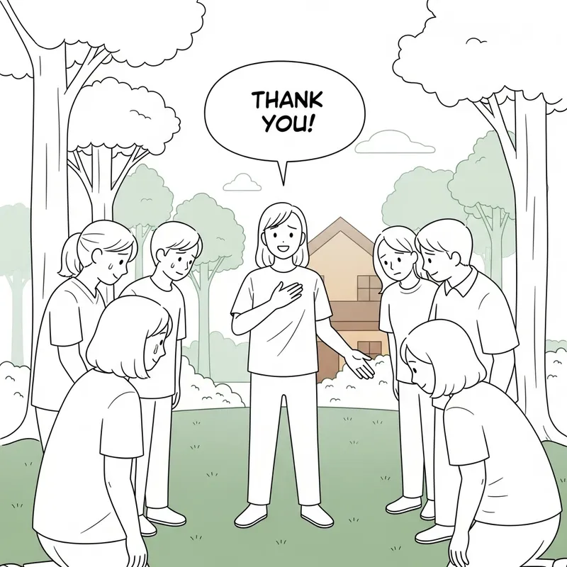 Heartfelt Bayanihan Moment: Forest Scene Illustration