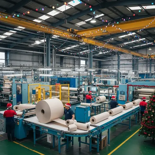 Christmas Factory: Paper Rolls Manufacturing | Industrial Decor
