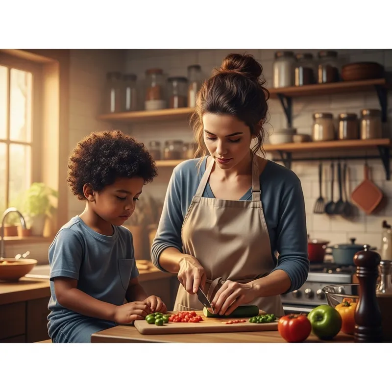 Mother and Son Cooking Together | Heartwarming Kitchen Moment