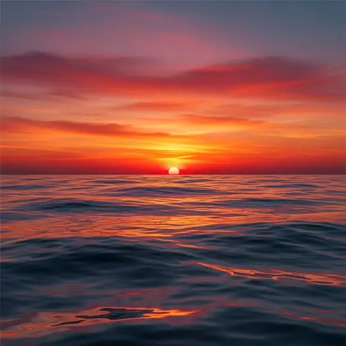 Serene Sunset Over the Ocean - Abstract Art