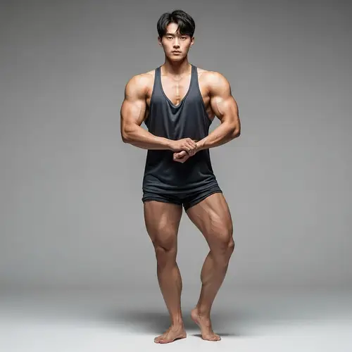 18-Year-Old East Asian Student | Fitness Devotee | Detailed Portrait
