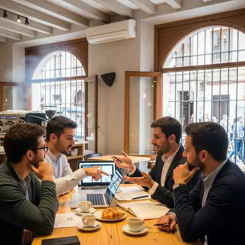European Co-Founders Planning Startup in Spain | Cafe Meeting