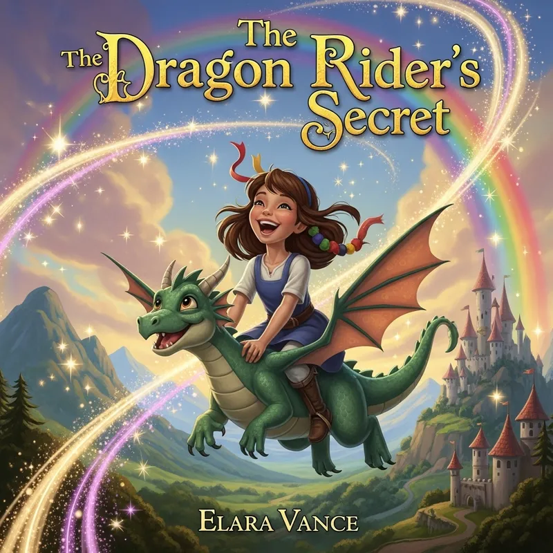 Enchanting Young Girl Riding Dragon - Disney Pixar Inspired Cover