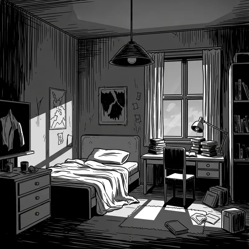 Dreary Bedroom Comic: A Gloomy Narrative