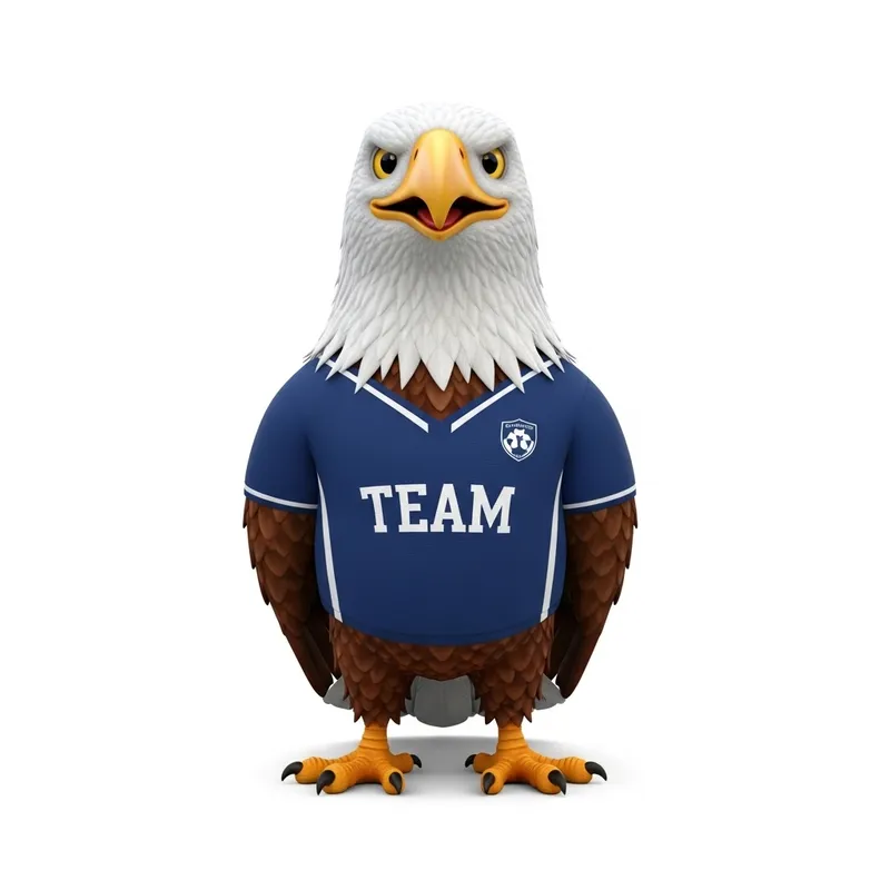 Dynamic Eagle in Team Jersey | 3D Energy Illustration Dynamic Eagle in Team Jersey | 3D Energy Illustration