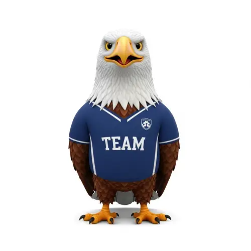 Cheerful Eagle in Team Jersey Standing | 3D Illustration