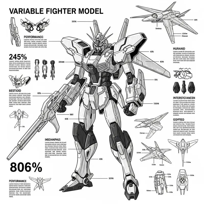 Robust Black and White VF-1s Robotec Macross Infographic