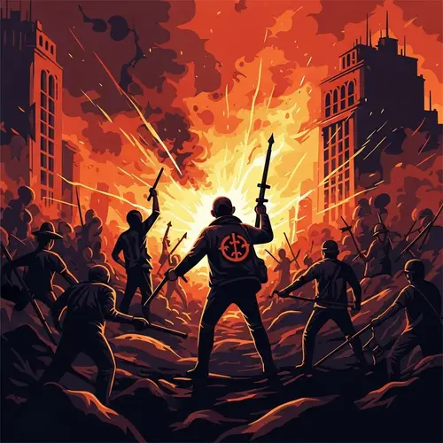 Abstract Rebellion Art: Defiance and Turbulence