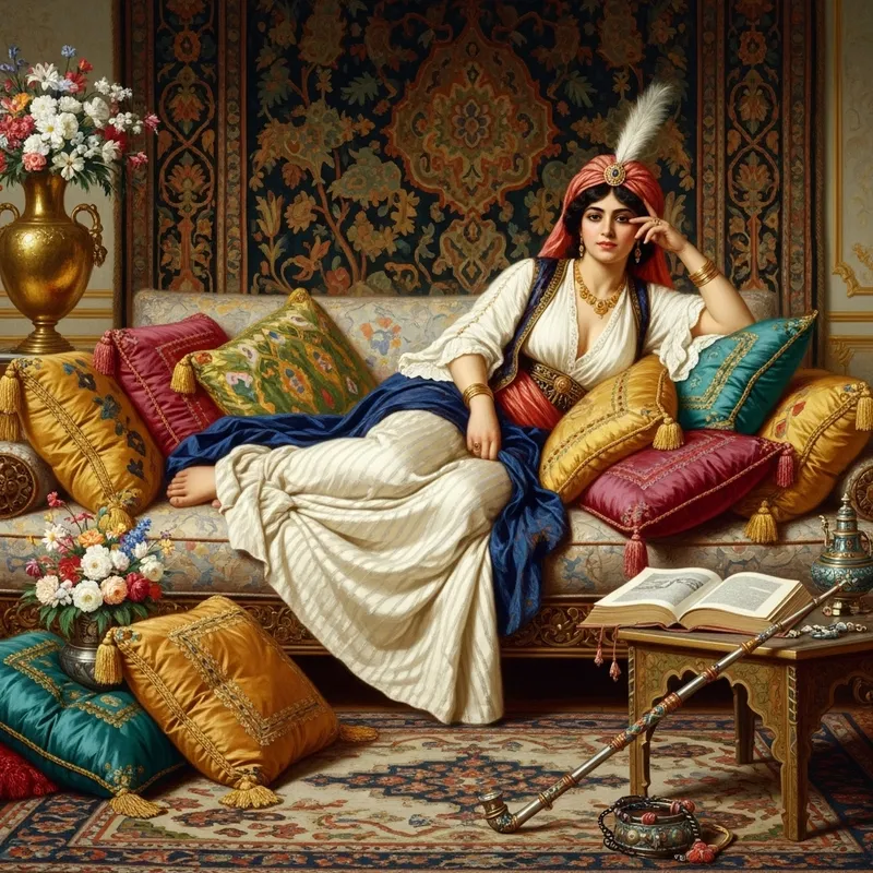 Elegant Odalisque: Classical European Painting Elegant Odalisque: Classical European Painting