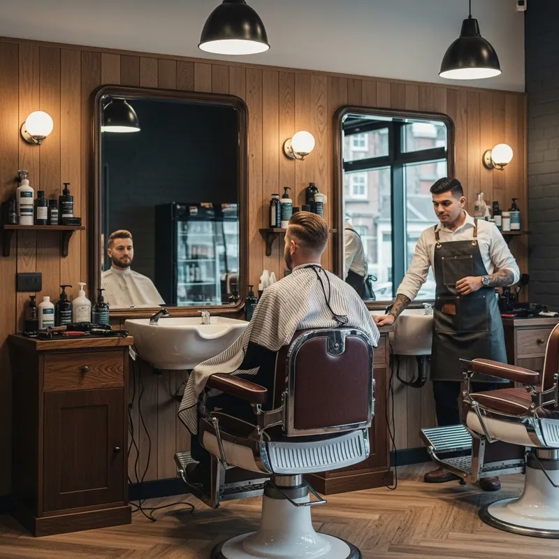 Retro Barber Salon Featuring Vintage Vibes