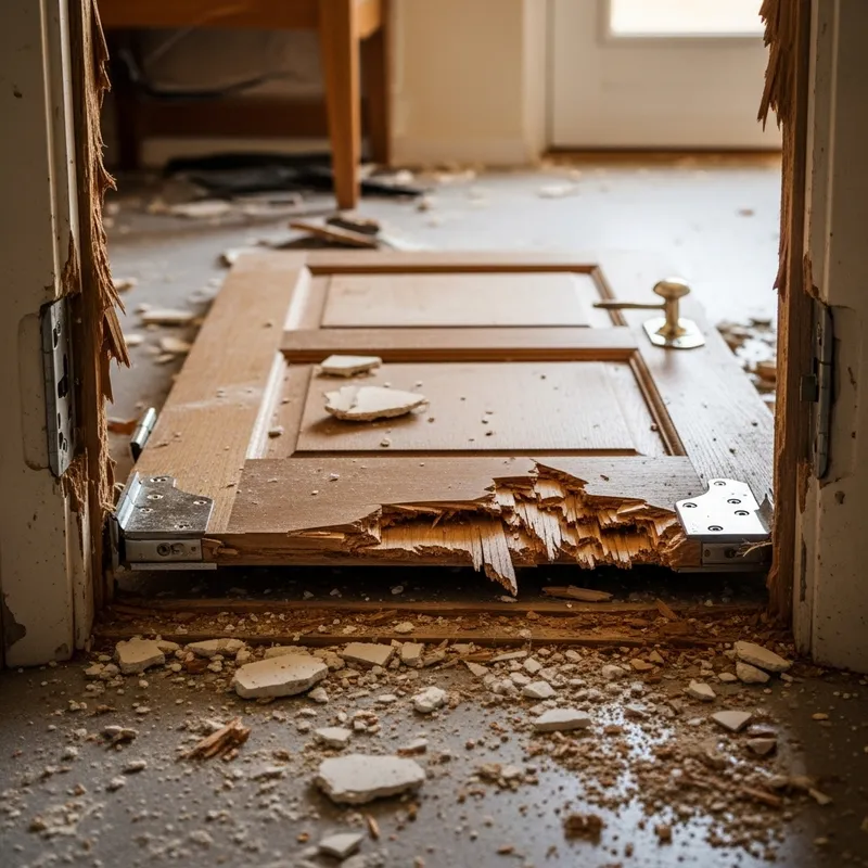 Broken Door on House Floor - Professional Repair Services