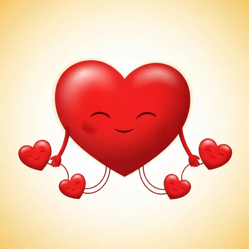 Heart with Hands and Small Hearts