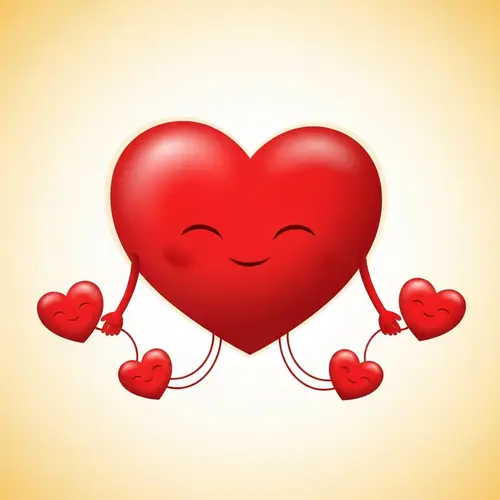 Big Heart Holding Hands with Small Hearts