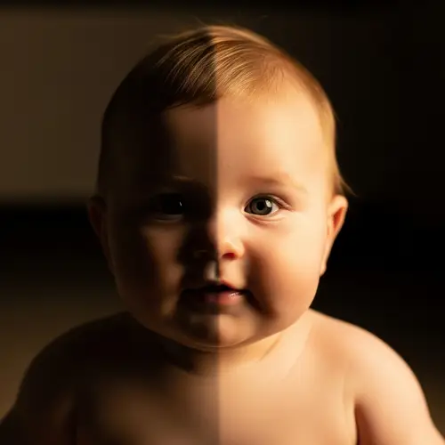 Contrasting Light Baby Photo: Enchanting Imagery