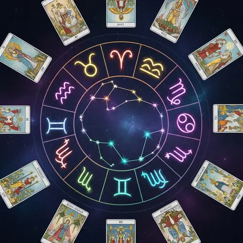 Zodiac Signs and Tarot Cards: Bright Celestial Harmony