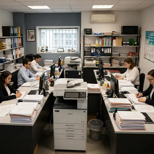 Modest Accounting Firm Office: U-Shaped Workstation Setup