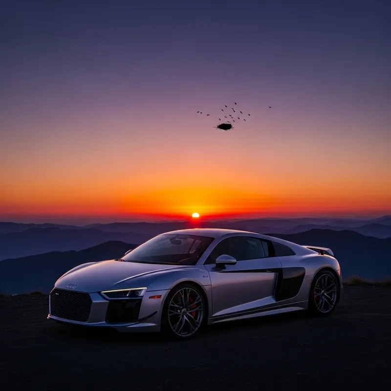 Audi R8 at Sunset: A Mountain Retreat
