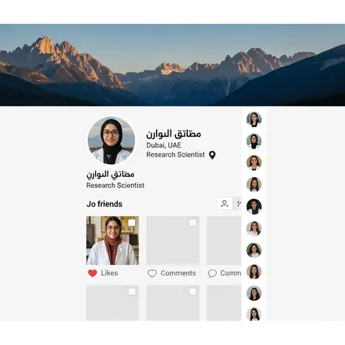Middle-Eastern Female Research Scientist Profile | Social Media