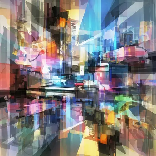 Abstract Composition of Transparent Images - Surreal Digital Painting