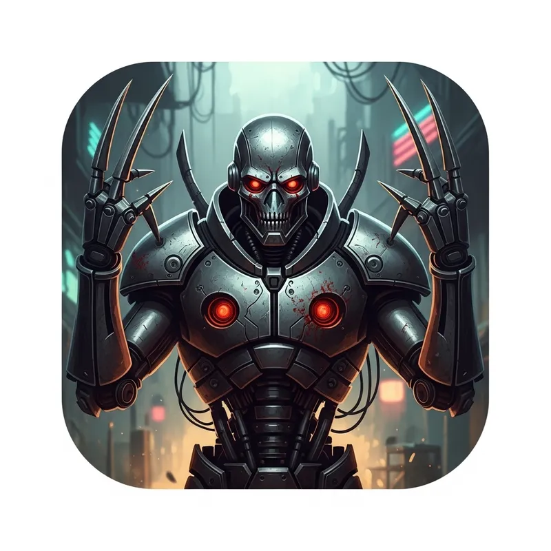 Horror-Themed Robotic Warrior Icon Horror-Themed Robotic Warrior Icon