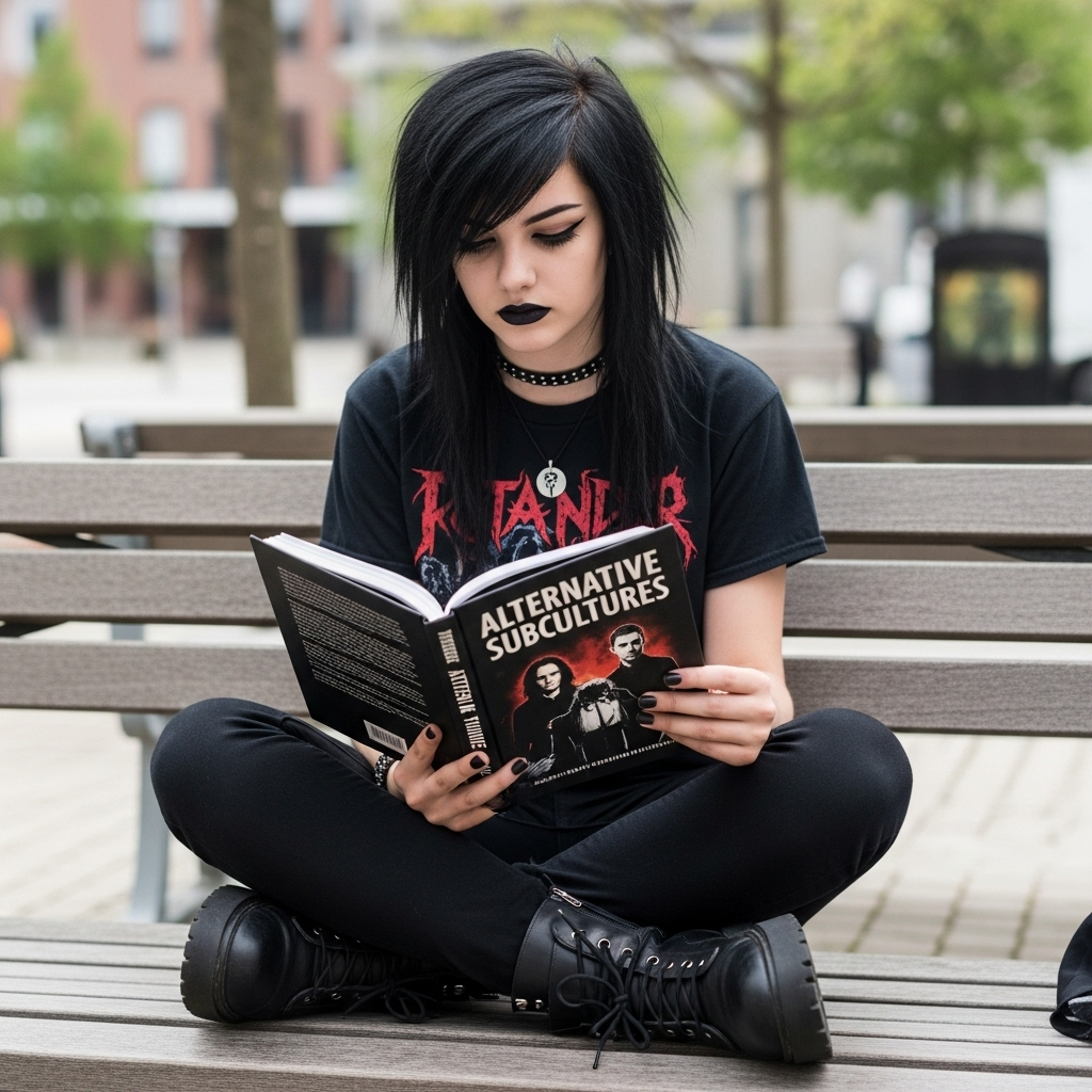 Edgy Emo Fashion: Teenager's Alternative Subculture Look | AI Art