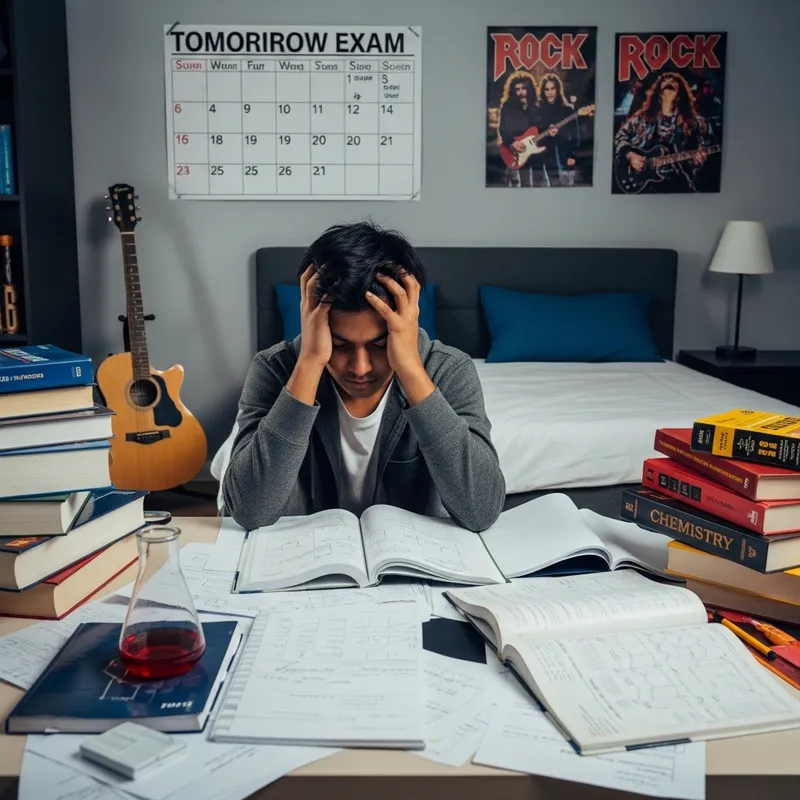 Boy Stressed About Chemistry Exam Tomorrow Boy Stressed About Chemistry Exam Tomorrow