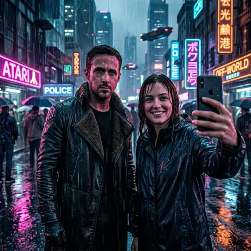 Epic Cyberpunk Selfie with Officer K from Blade Runner