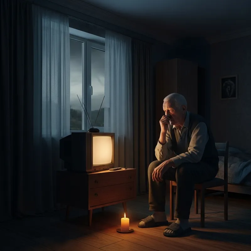 Uncle Seated by Almost Extinguished Candle - Reflections of Quiet Contemplation