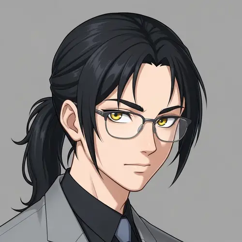 Stylish Boy with Glasses and Yellow Eyes