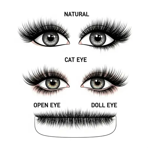 Eyelash Extension Styles: Natural, Cat Eye, Open Eye, Doll Eye